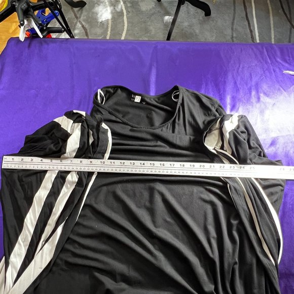 📌bpc Selection Classic Black and White Bat Wings Viscose Midi Dress - Picture 10 of 15